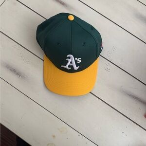 Adult Green and Yellow Baseball Cap-Oakland A’s.